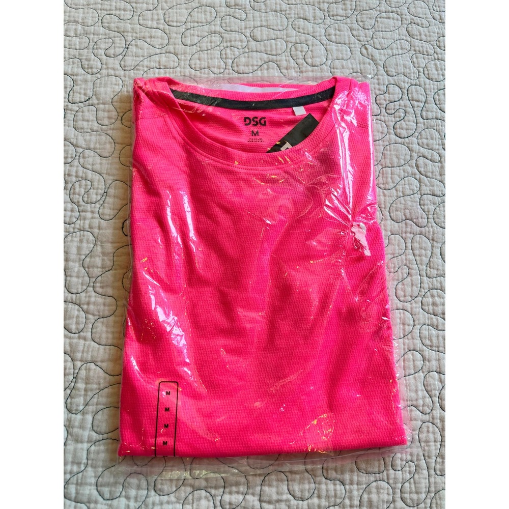 DSG Mens Movement Tee‎ Fuego Pink Heather Performance Shirt Size Medium